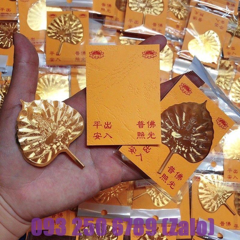 LÁ BỒ ĐỀ DÁT VÀNG IN HÌNH PHẬT
