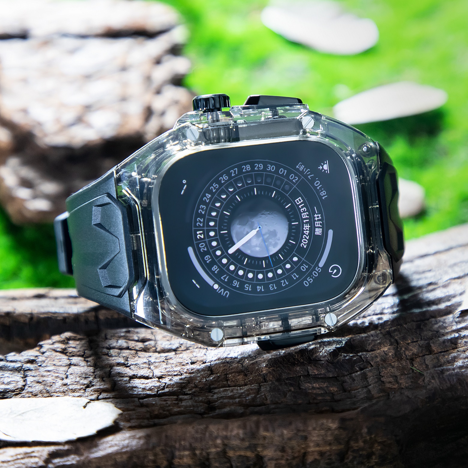 Ốp Case tích hợp dây đeo Lamborghini Style cho Apple Watch Series 10 Size 46mm - Hàng Chính Hãng