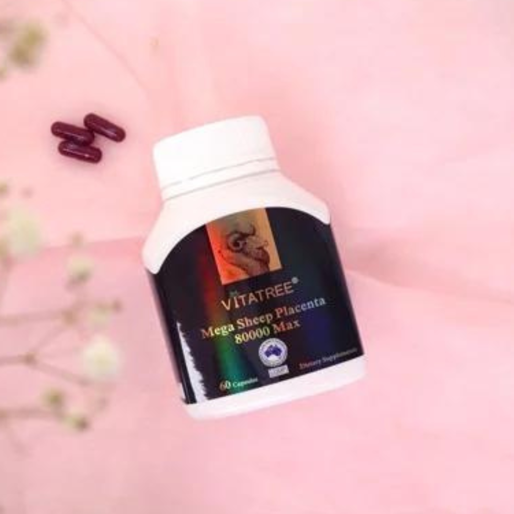 Viên uống nhau thai cừu vitatree mega sheep placenta 8000 max chống lão hóa, ngừa nám, tàn nhang, nếp nhăn