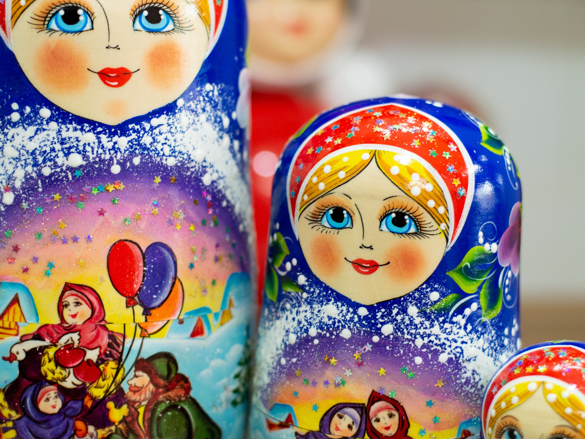 BỘ BÚP BÊ NGA MATRYOSHKA 10 LỚP 26CM &quot;LỄ HỘI DÂN GIAN NGA&quot; RẤT ĐẸP VÀ ĐỘC ĐÁO