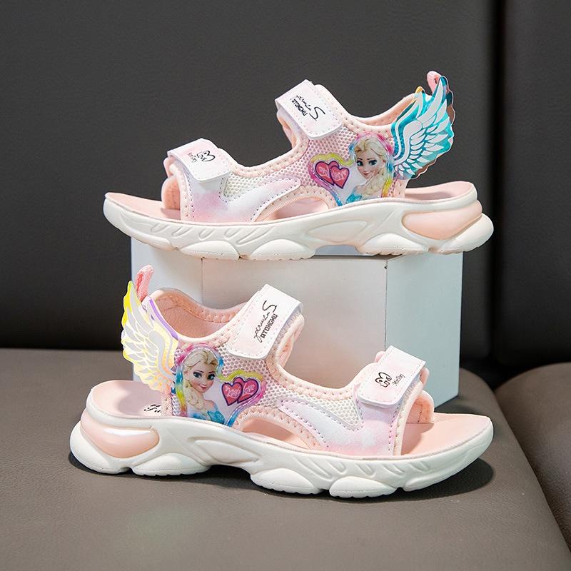 Dép sandal bé gái hình elsa Xăng đan đi học Dép quai hậu công chúa size 26-37
