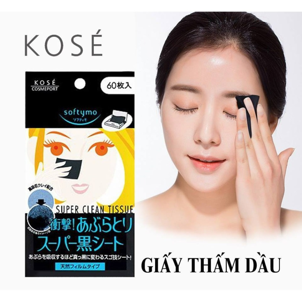 Giấy thấm dầu Kose Softymo than hoạt tính nội địa Nhật Bản