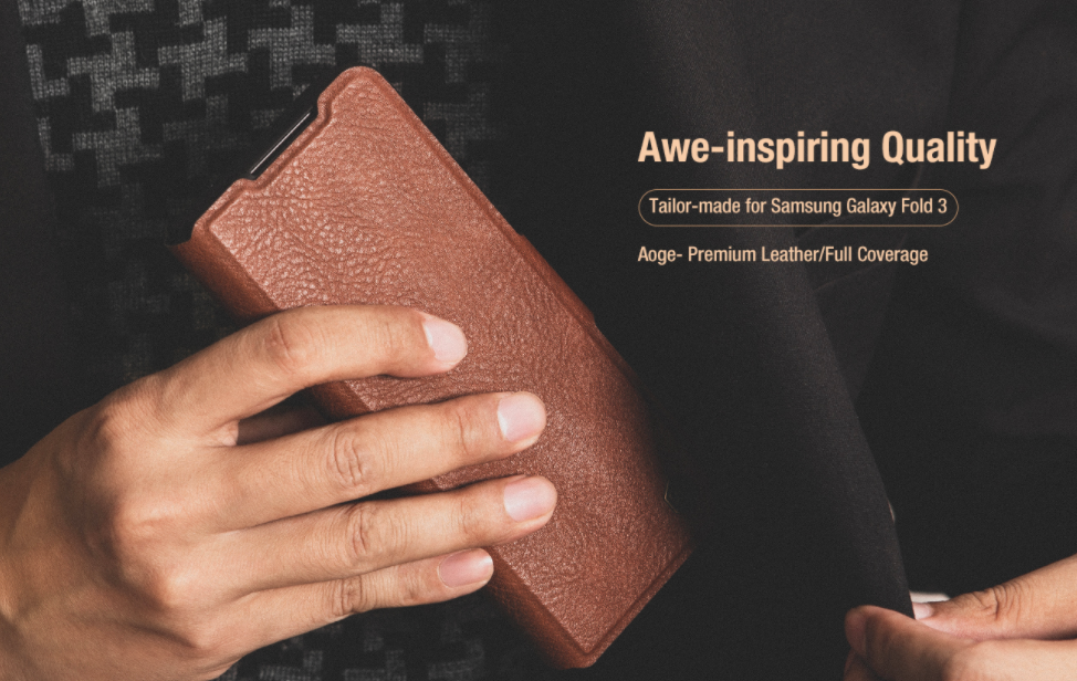 Bao Da dành cho Samsung Galaxy Z Fold 3 hiệu Nillkin Aoge Leather Cao Cấp - Hàng nhập khẩu