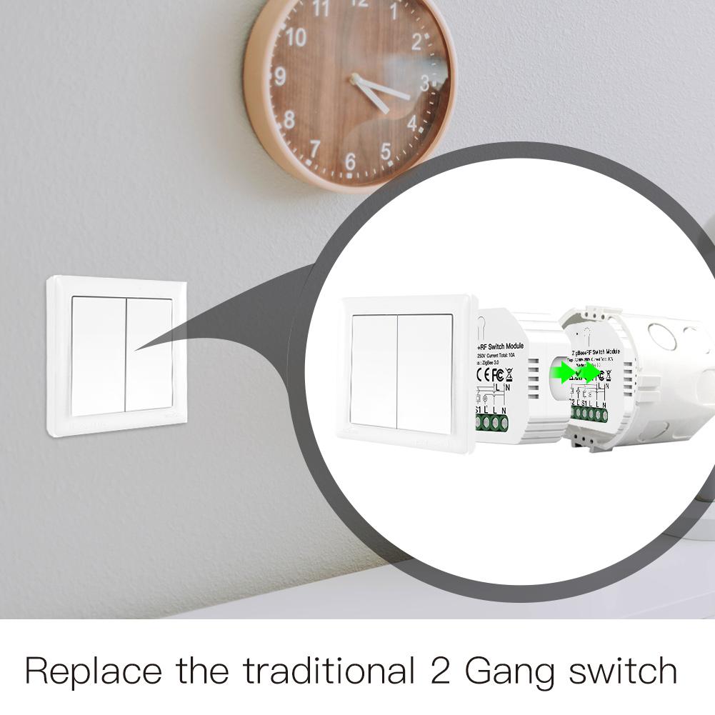 Công tắc mô đun Wf 2 cổng Thiết kế ẩn ZigBee 3.0