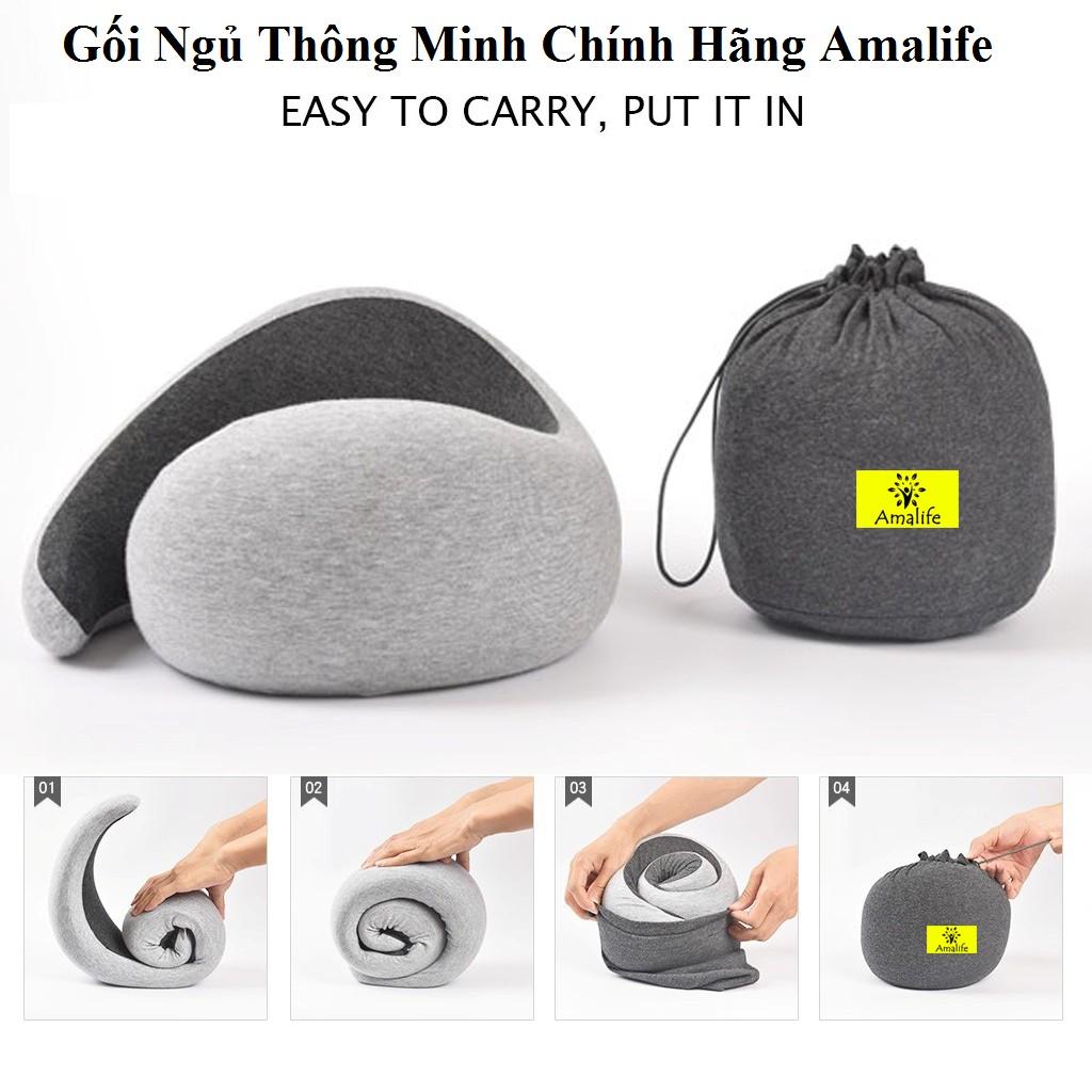 Gối Ngủ Văn Phòng Du Lịch Thông Minh Từ Chất Liệu Memory Foam Chính Hãng Amalife mi01