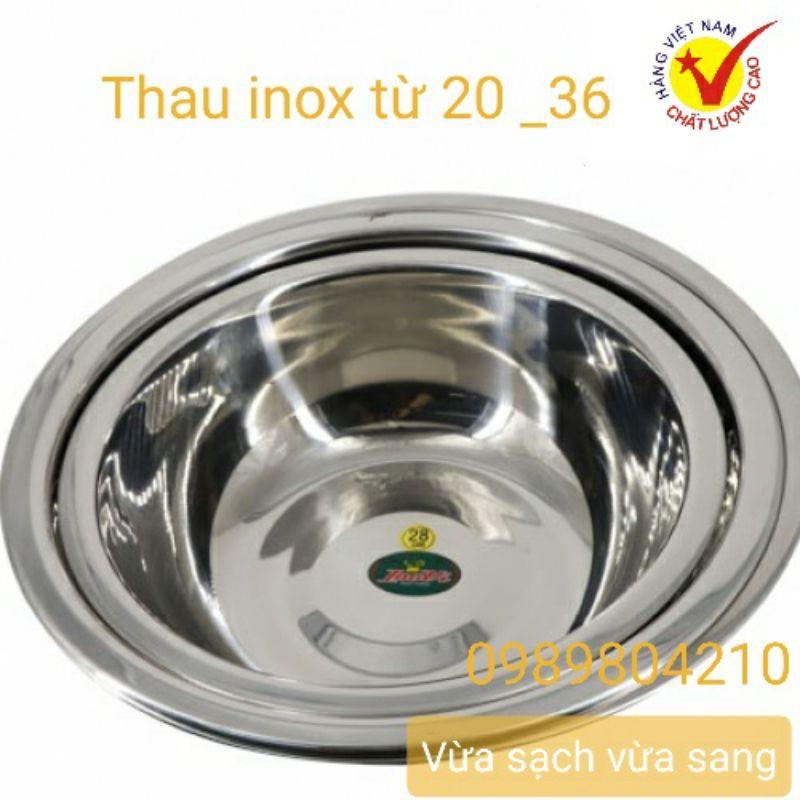 Thau inox 304 (Tô) Chậu inox 304 INOVI hàng dày đủ size từ 20 _36 ...