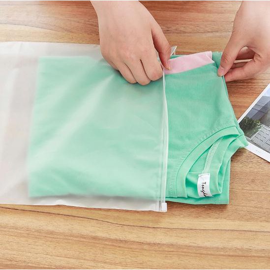 Túi đựng đồ trong suốt khóa zip - 10 túi