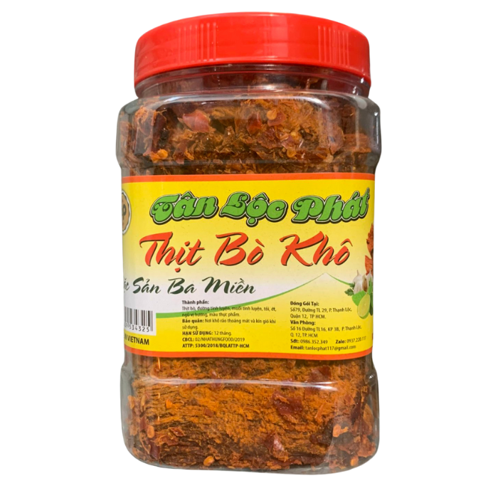 KHÔ BÒ - KHÔ GÀ LÁ CHANH COMBO 2 HŨ - MỖI HŨ 500G