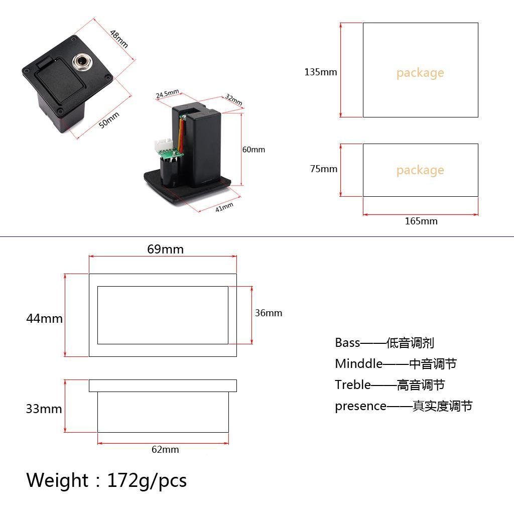 Band Guitar EQ Preamp Pickup 50 Pcs Screws for  Guitar