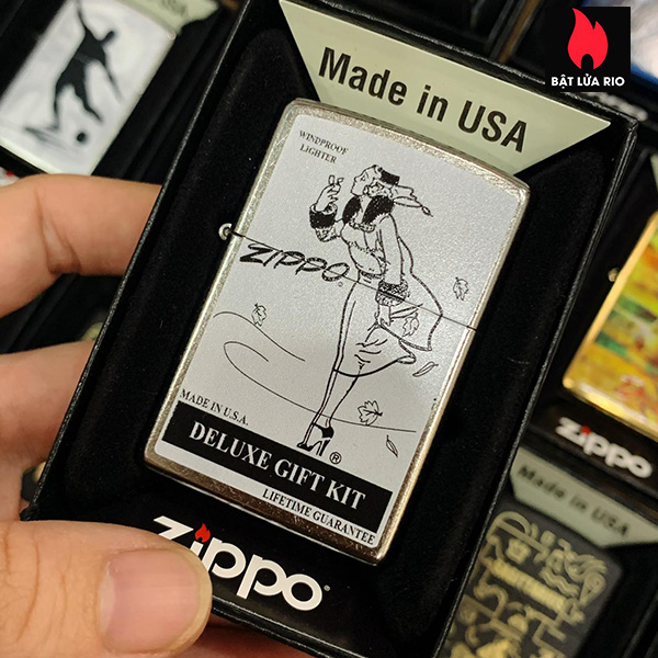 Bật Lửa Zippo 207 Windy Deluxe Gift Box Street Chrome