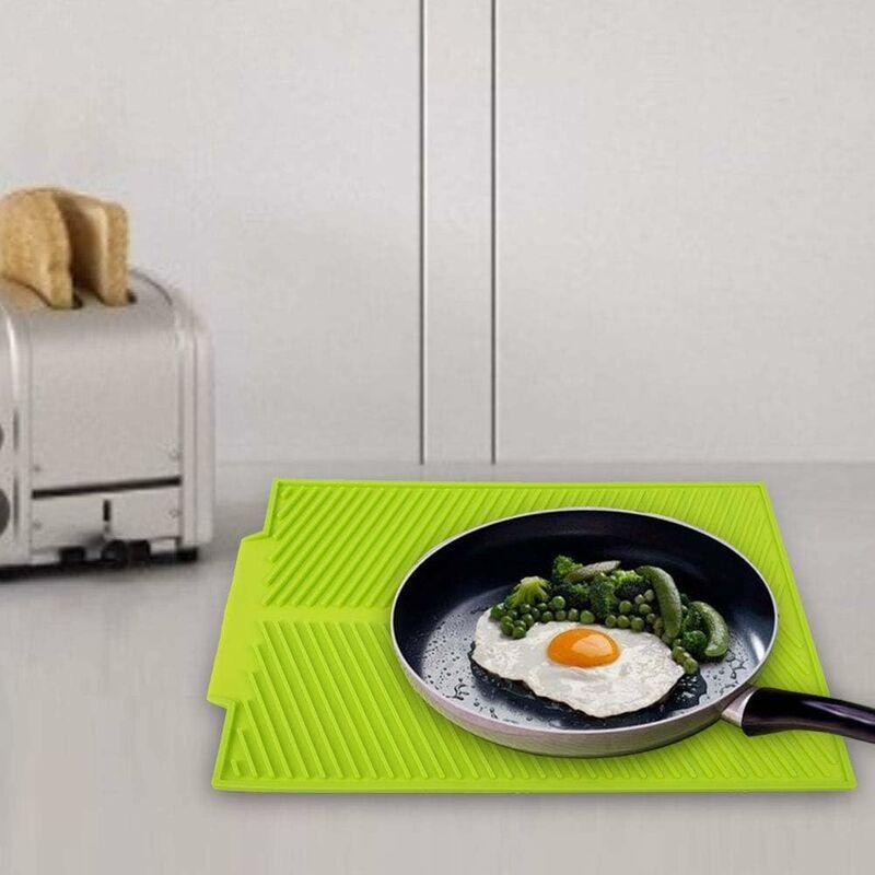 Hình ảnh Bộ đệm thoát nước trang trí bàn, đệm silicon, sử dụng trong nước cho nhà bếp (màu xanh lá cây, 1 phòng)