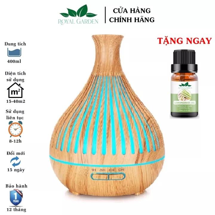 Máy Xông Tinh Dầu Khuếch Tán Tinh Dầu Bình Hoa Cho Phòng 15-40M2 (Tặng Remote)