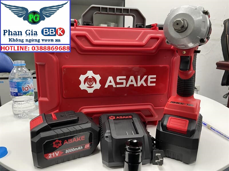 MÁY SIẾT BULONG CAO CẤP ASAKE MỞ ỐC 38mm PIN 15 CELL 8.0 AH
