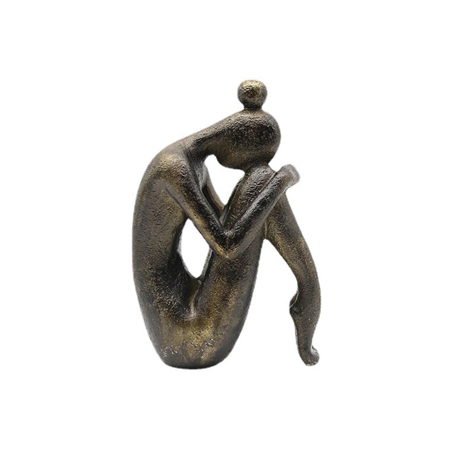 Thinker Bookends Figurine Bookend Decorative Bookends Desk Living Room Modern Home Female Book Stand Holder Resin Book Ends Book Stopper