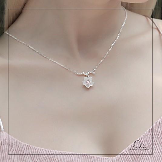 Dây chuyền vòng cổ bạc nữ s925 hoa đào Moonsilver