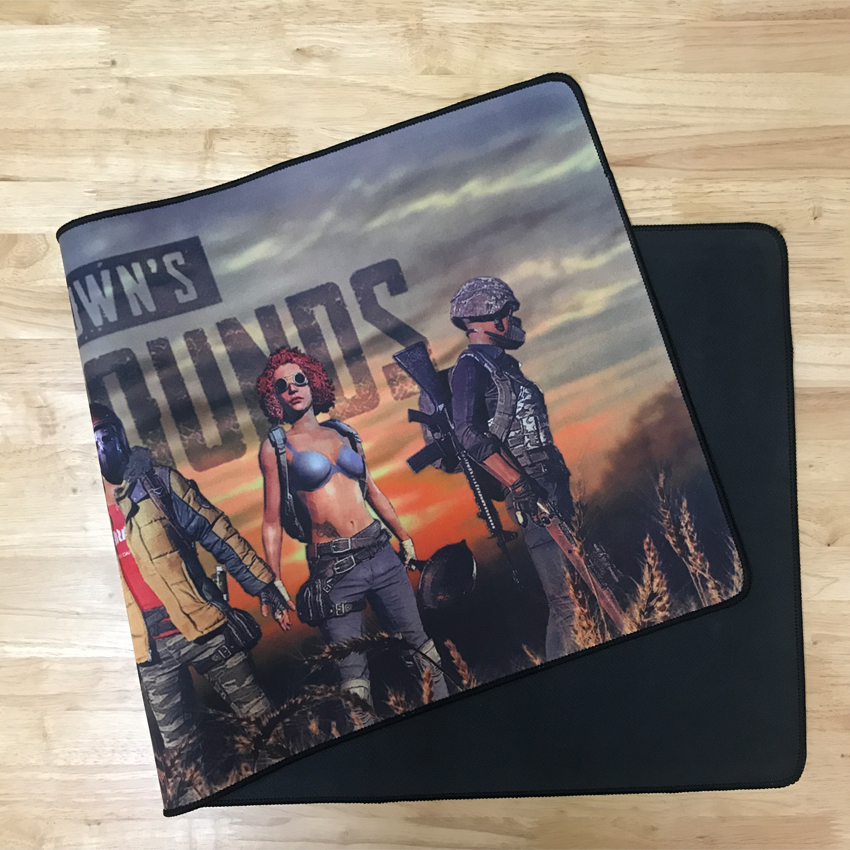 Tấm Lót Chuột PUBG Bo Viền Size Lớn 90cm x 40cm x 0,2cm Loại Tốt (Đen)