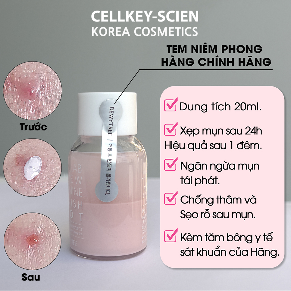 Serum Tinh Chất Chấm Mụn Lành Tính Nhanh Xẹp Mụn Chống Thâm Và Sẹo Rỗ DewyTree The Clean Lab AC DEW Calamine Blemish Spot 20ml