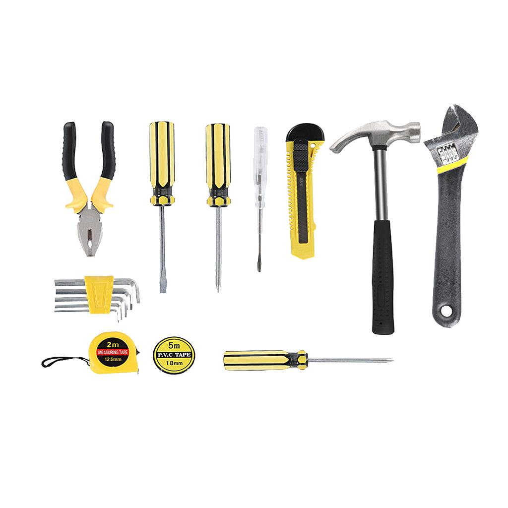 15-Piece Tool Set - General Household Hand Tool Kit with Plastic Toolbox Storage Case