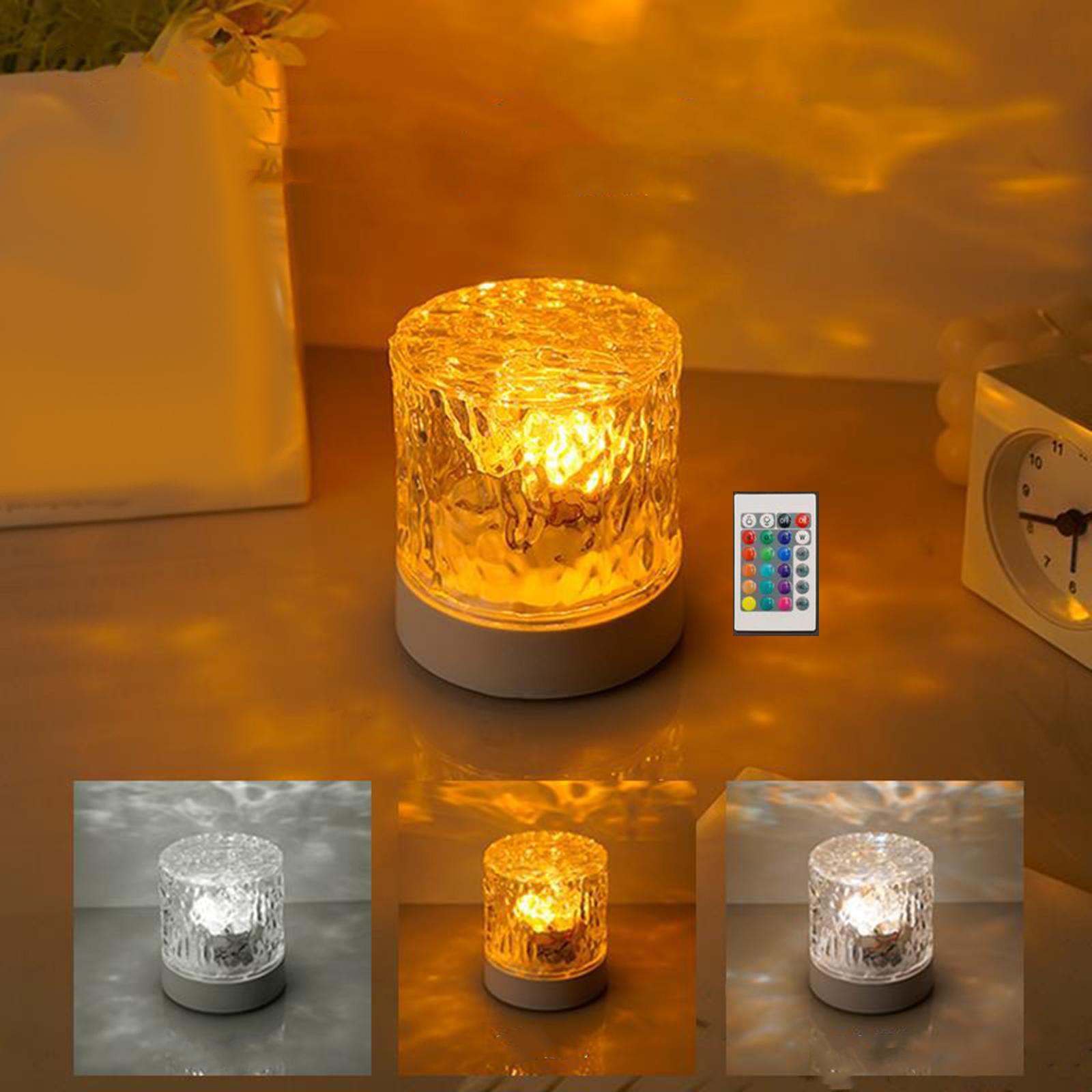 Dynamic Rotating Water Night Light, Atmosphere Lamp Night Light Romantic 16 Color with Remote for Bar Party