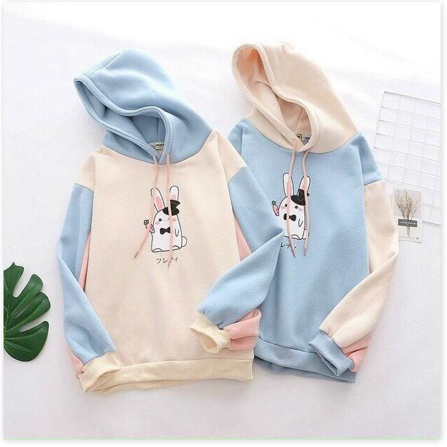 Áo khoác hoodies form rộng có mũ con thỏ cực đẹp , hot 2021 THỜI TRANG 1HITSTORE1