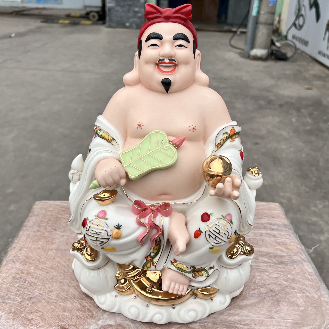 Tượng Thần Tài Thổ Địa sứ đức hóa cao cấp nhập khẩu Đài Loan cao 29cm – TRẮNG