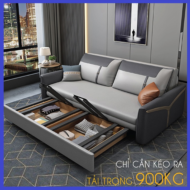 Giường Sofa Vải Sợi Nano Cao Cấp - Ghế Sofa Giường Đa Năng Có Ngăn Chứa Đồ,Vải Sợi Nano Cao Cấp , Chuyển Đổi Từ Ghế Sang Giường Tiện Lợi , Tiết Kiệm Không Gian