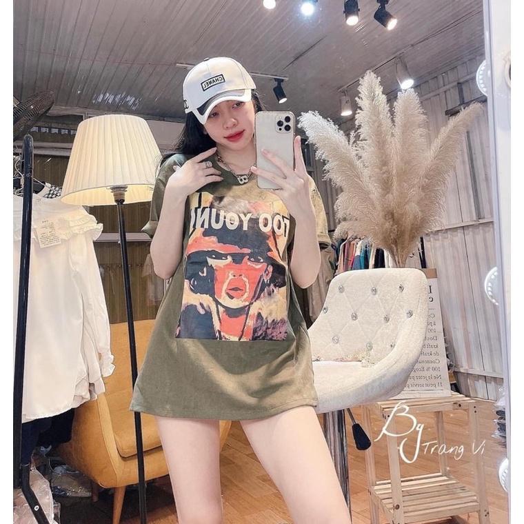 Áo Thun Unisex Form Rộng Hàng QC Cotton Oversize,Hình In Sắc Nét,Phong Cách Hàn Quốc TH205