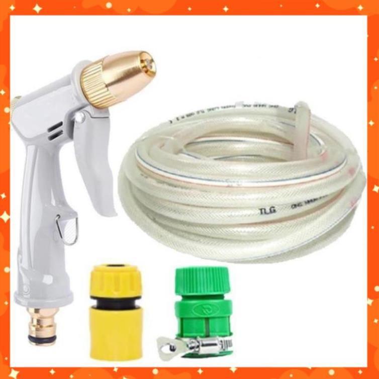 Bộ dây vòi xịt nước rửa xe, tưới cây tăng áp 3 lần, loại 15m 206846