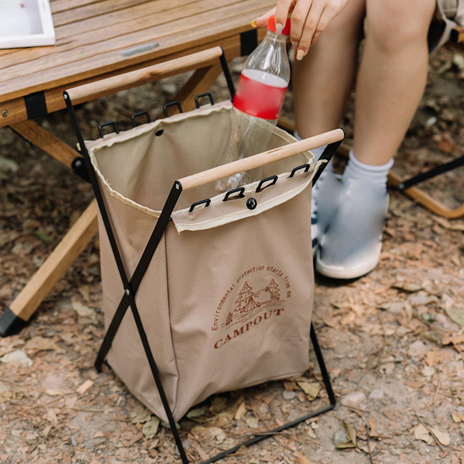 Foldable Trash Bags Holder Stand Frame Portable for Beach Household Barbecue