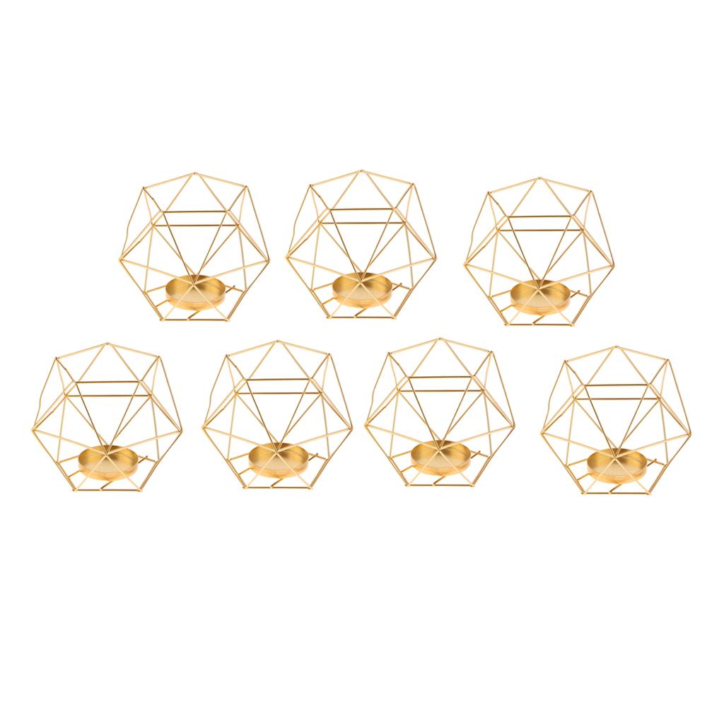 7 Chiếc 3D Hình Học Cưới Hình Học Chân Nến Xông Đèn Giá Đỡ Vàng
