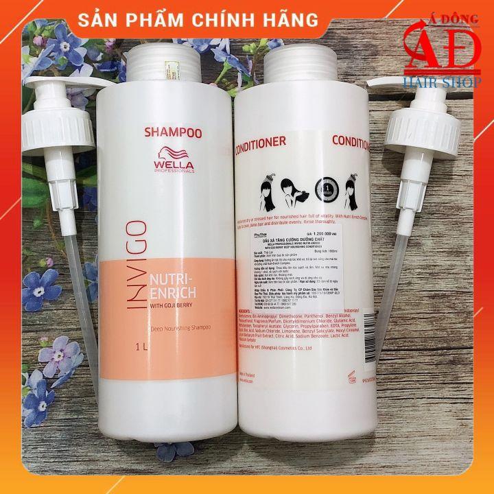 Dầu Gội Xả Wella Invigo Enrich dưỡng ẩm suôn mượt tóc khô hư tổn 1000ml