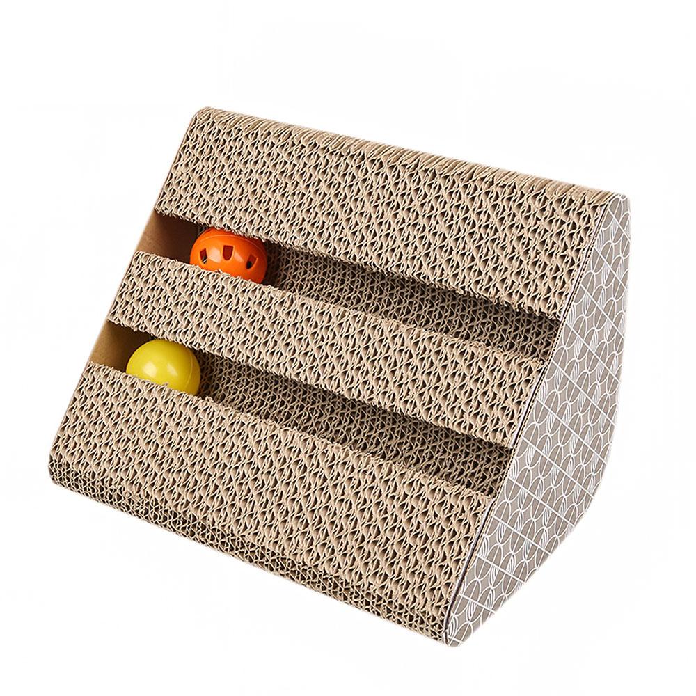 Bảng cào đáp ứng bản năng gãi tự nhiên của mèo, đồng thời khuyến khích hành vi gãi, có thêm 2 quả bóng