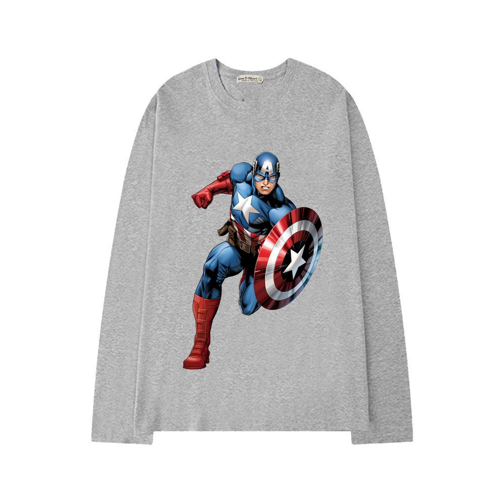 Áo thun tay dài form rộng unisex freesize nam nữ in hình Captain America - BND19