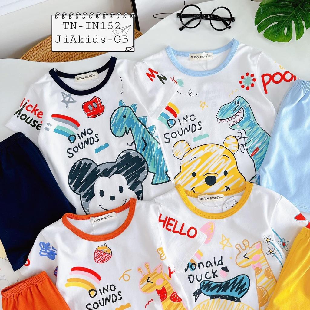 Đồ Bộ Bé Trai Bé Gái Minky Mom Tai ngắn Quần Ngắn, Quần áo trẻ em vải cotton mềm mịn thoáng mát an toàn cho bé NN51