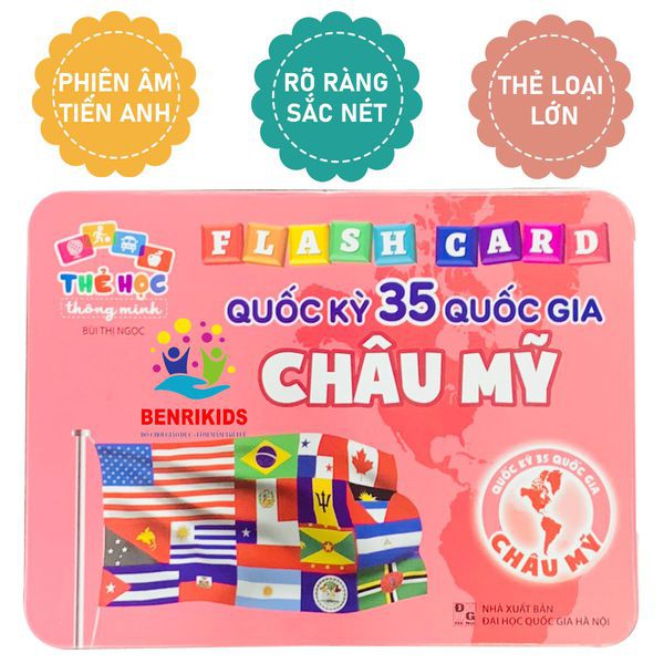 Bộ thẻ học thông minh song ngữ Quốc kỳ các nước - Flash Card Cờ các nước - Tặng kèm bộ thẻ chữ cái và chữ ghép