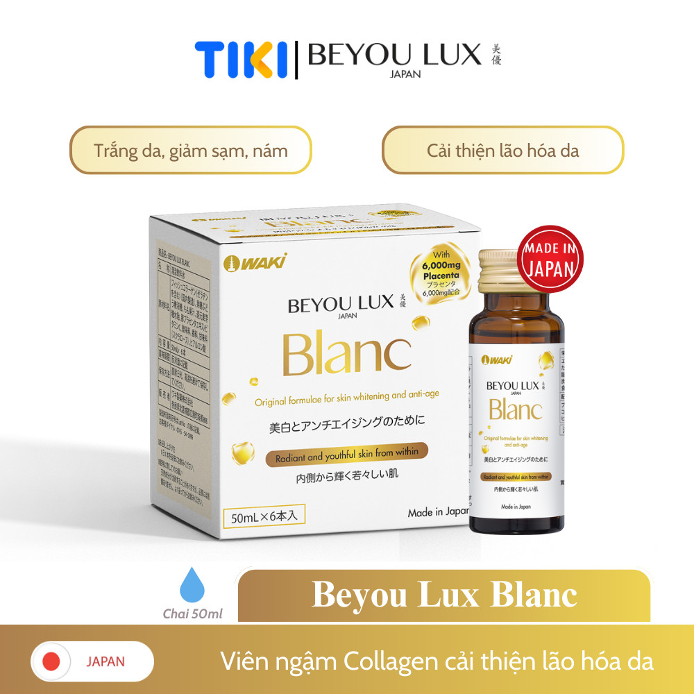 BEYOU LUX BLANC Nước Uống Collagen và Placenta 2in1 Trắng Sáng Da, Giảm Nám Tàn Nhang và Tăng Cường Độ Ẩm Cho Da