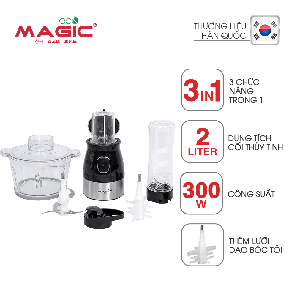 Máy xay thực phẩm đa năng 3in1 Magic Eco AC-16 (2.0 Lít) - Hàng chính hãng