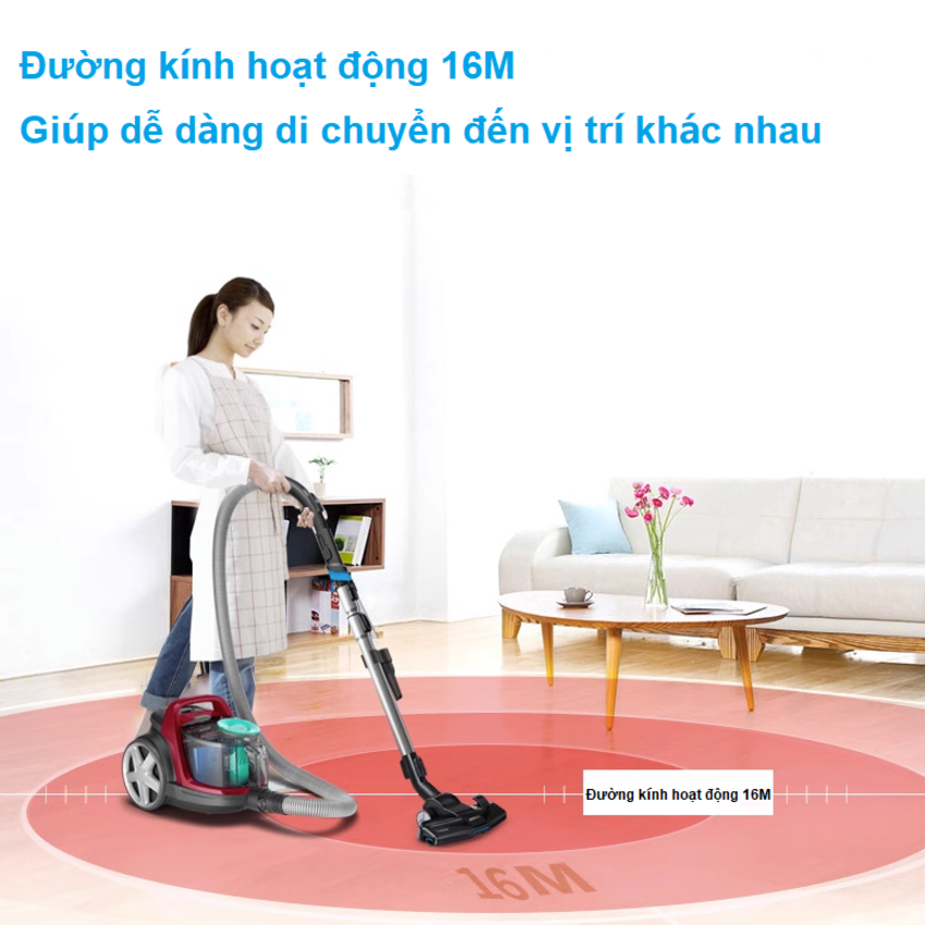 Máy hút bụi Philips PowerPro Active FC8632 Serial 5000 công suất 1700W - Hàng Nhập Khẩu