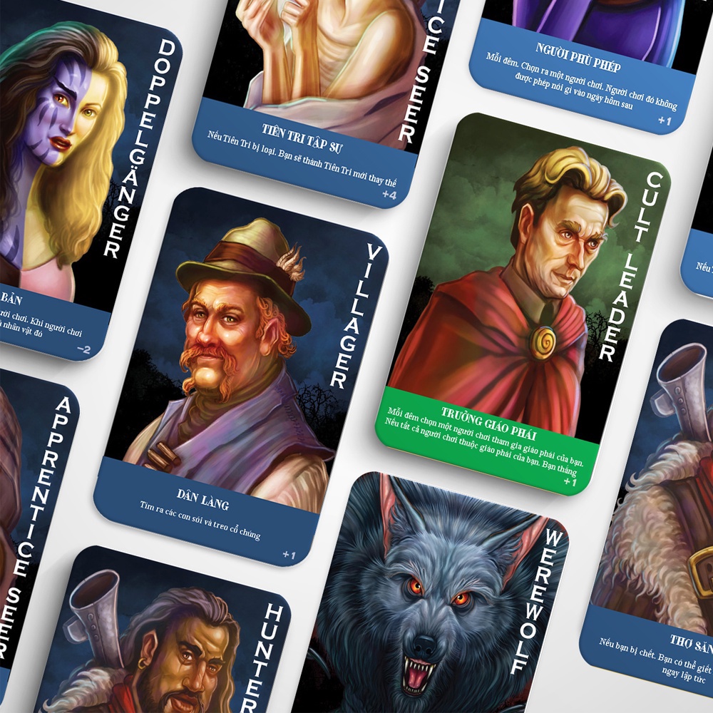 Đồ Chơi Board Game, Đồ Chơi Chơi Cùng bạn Bè - Ma Sói Săn Đêm - Werewoft - 64 Lá - Thẻ Mở Rộng - Thẻ In Sắc Nét, Siêu Dày Boardgame Việt Hóa Trò Chơi Bộ Bài Ultimate Deluxe Edition Đầy Đủ Chức Năng