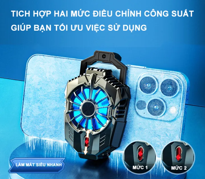 Quạt Tản Nhiệt Điện Thoại Kẹp Lưng Sò Lạnh WFUN X20 【Giảm Nhiệt Còn -1°C ◆ Quạt Tốc 6500RPM ◆ Trọng Lượng Nhẹ】 - Hàng Nhập Khẩu