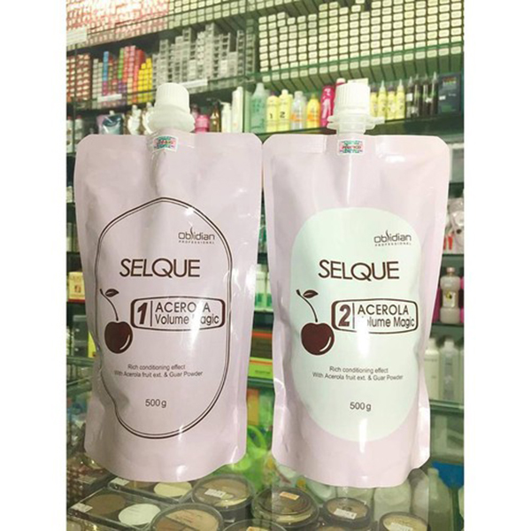 Kem duỗi Volume Selque Acerola Volume Magic (ép phồng, ép cúp) Hàn Quốc 500ml tặng kèm móc khoá