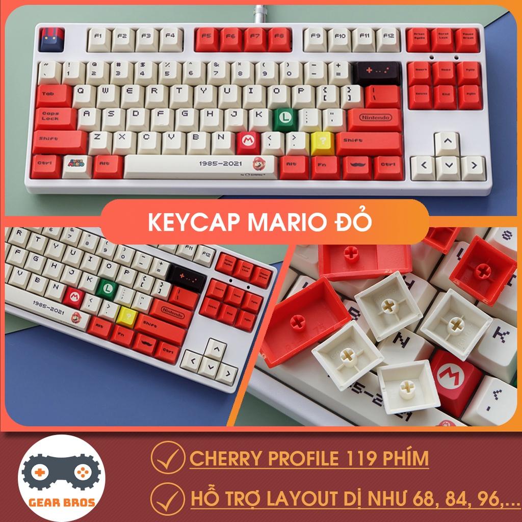 Keycap RETRO MARIO Thick PBT Dyesub 119 Phím Cherry Profile