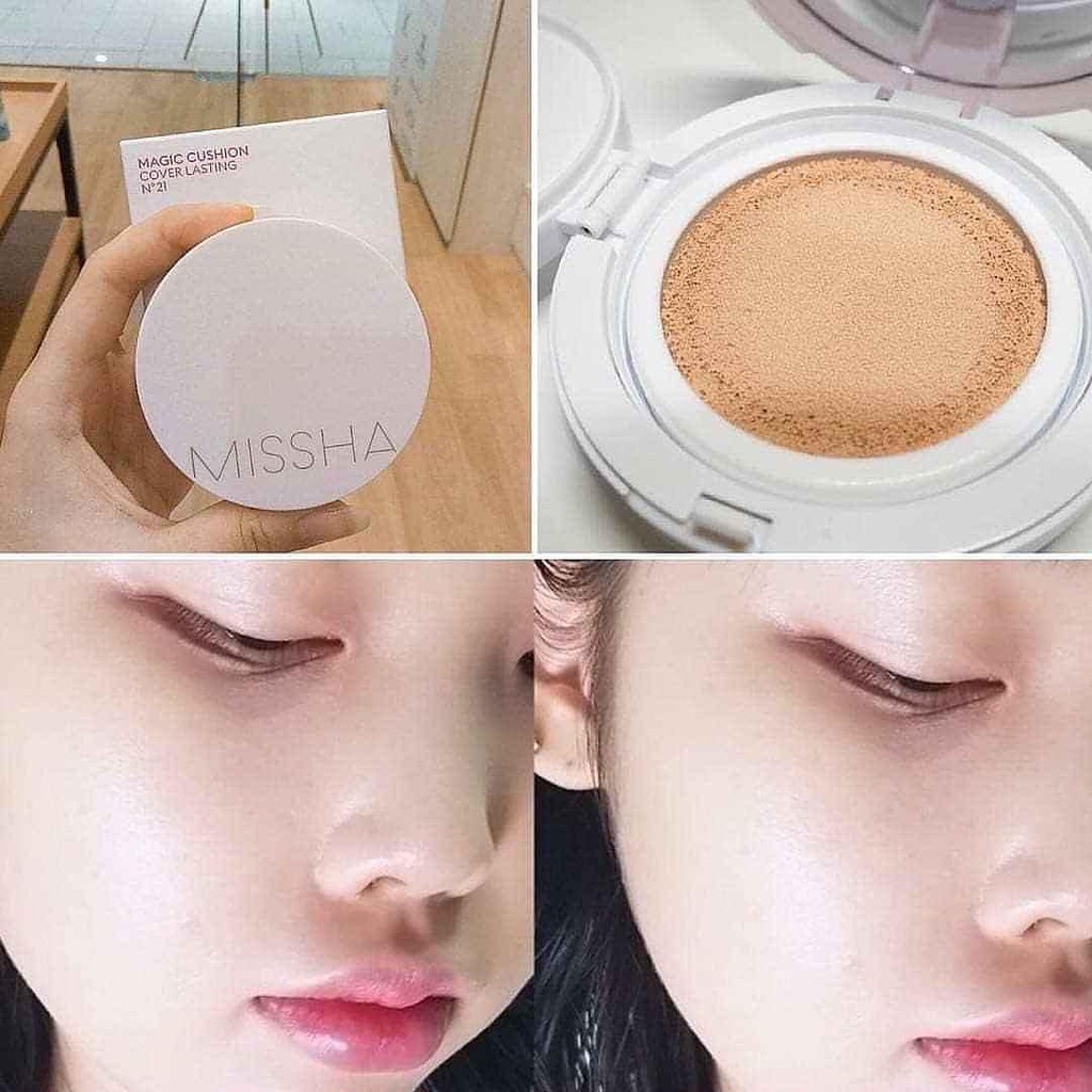 Phấn Nước Misa Magic Cushion Cover Lasting Hồng Hàn Quốc 15g