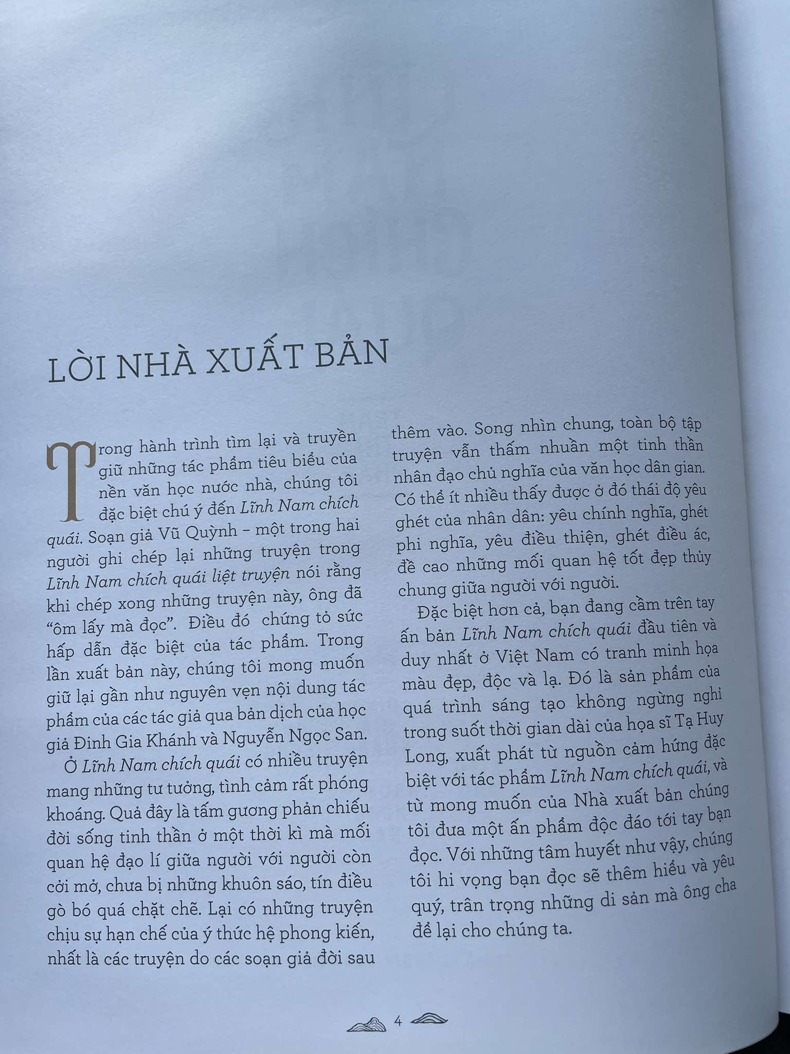 LĨNH NAM CHÍCH QUÁI (BÌA CỨNG - KÝ TẶNG CỦA HOẠ SĨ TẠ HUY LONG)