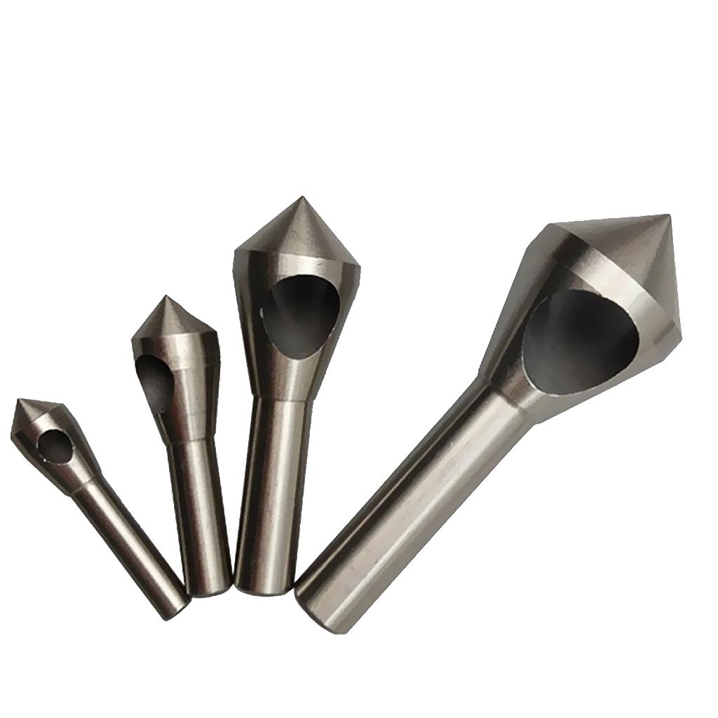 4 piece 4241 HSS Countersink & Deburring Bit Hand Tool Set Metal Wood Drill