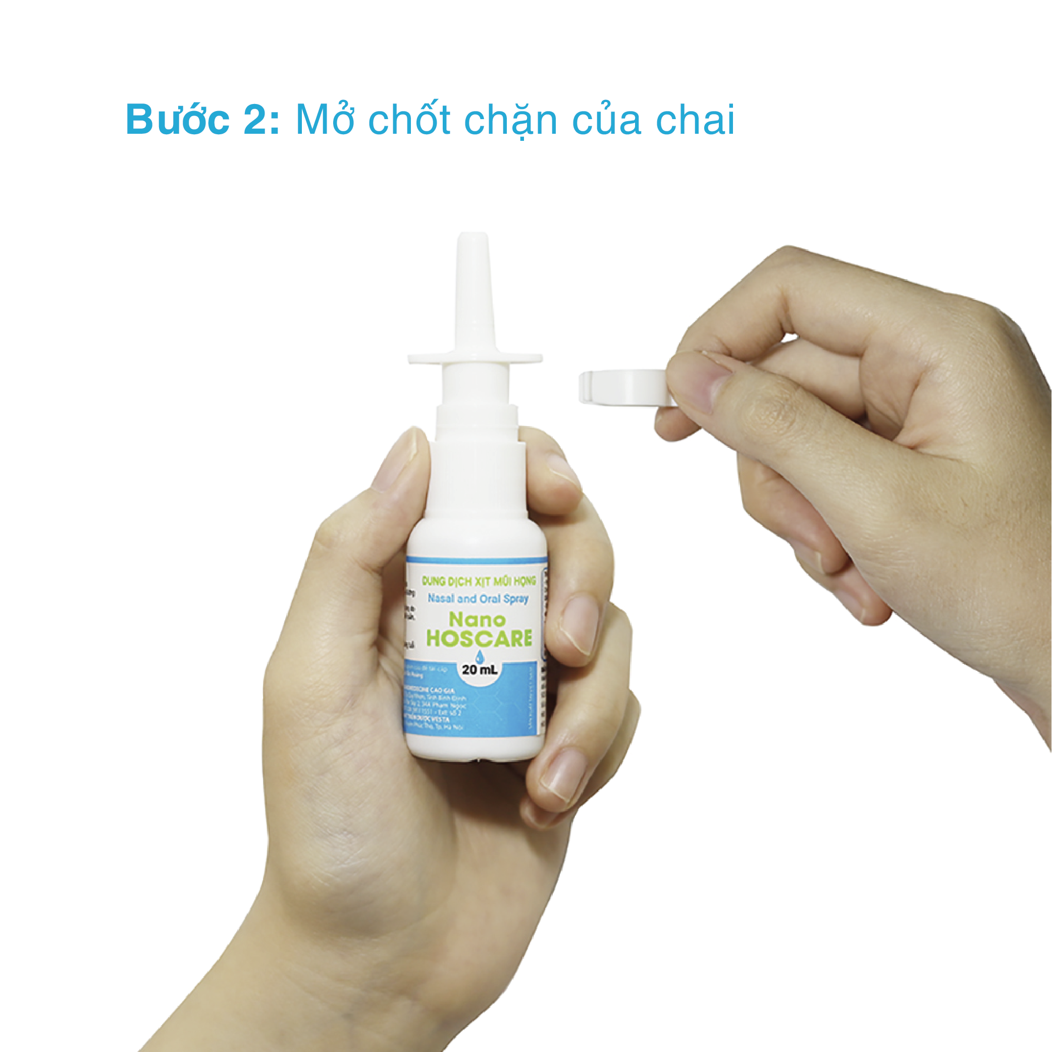 Xịt mũi xoang Nano HOSCARE 20ml - Giảm viêm xoang, nghẹt mũi, viêm mũi, viêm họng