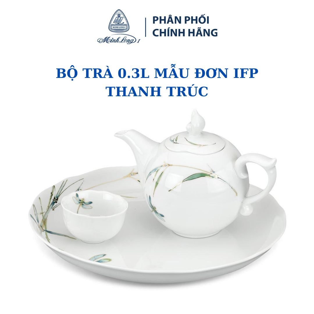 Bộ trà 0.3L Mẫu đơn Thanh trúc - Gốm sứ cao cấp Minh Long I