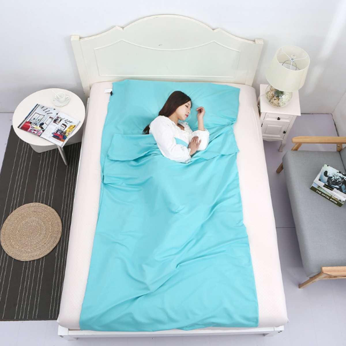 Du Lịch Tờ Siêu Nhẹ Khách Sạn Ngủ Lót Túi Ngoài Trời Đơn/Đôi Người Di Động Envolope Túi Ngủ Nén Bao