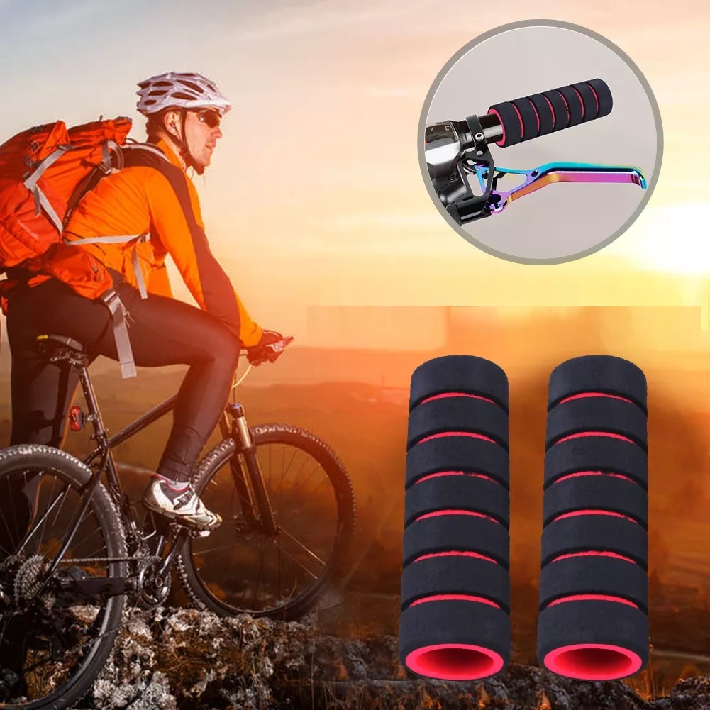 1 Cặp Bọc Tay Lái Xe Đạp Bọc Tay Cầm Đầu Nút Khóa Xe Đạp Leo Núi Chống Trượt Tặng kèm móc khóa
