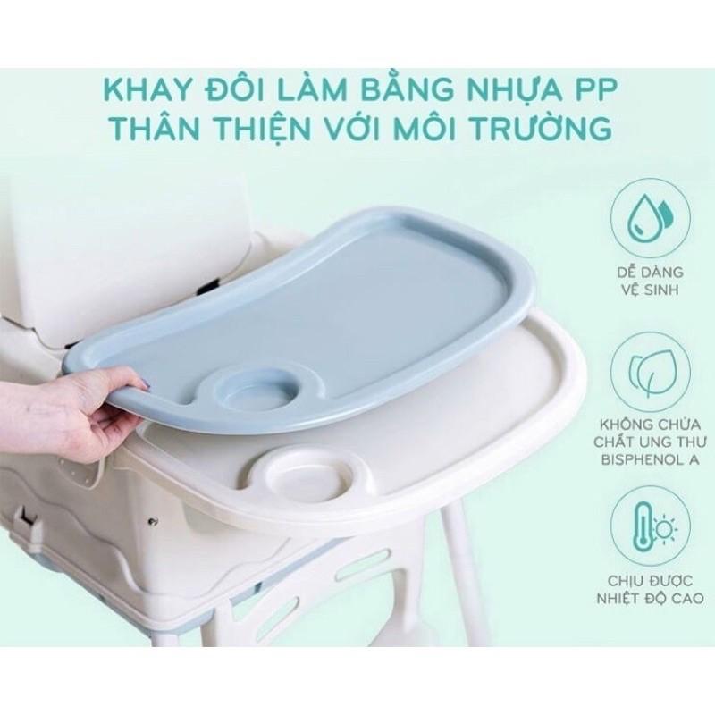 Ghế Ăn Dặm Cao Cấp Mẫu 2020 Kèm Đệm Và Bánh Xe